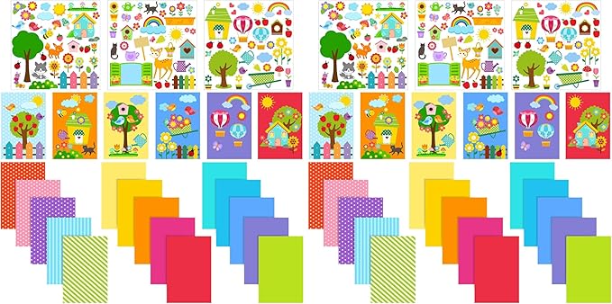 Outus 15 Pieces Card Making Kits for Kids with 3 Sheets Stickers, 15 Pcs Blank Envelopes and 15 Pcs Seal Stickers, Handmade Card Making Crafting Kit for Boys and Girls DIY Cards (Pack of 2)
