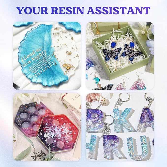 LET'S RESIN UV Light Advanced,Two-Sided Longer time Setting(2m,3m,5m) UV Lamp with Single Head Adapter, Large Size 36 Beads LED UV Light for Resin Curing,Resin Molds,DIY Craft Decor(Purple)