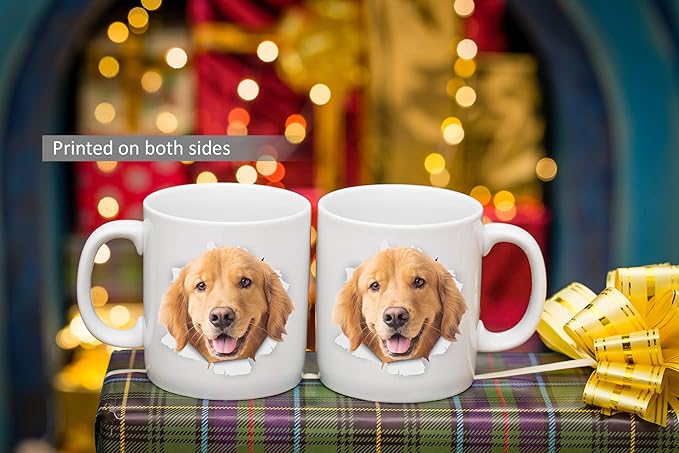 Golden Retriever Coffee Mug - Ceramic Funny Coffee Mug - Perfect Dog Lover Gift - Cute Novelty Coffee Mug Present - Great Birthday or Christmas Surprise for Friend or Coworker, Men and Women (15oz)
