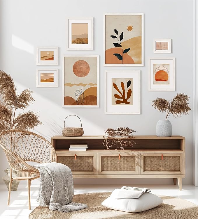 18x24 Frame Set of 3, White Wood Grain 18x24 Poster Frame for Gallery Wall Mounting (3 Pack,White)