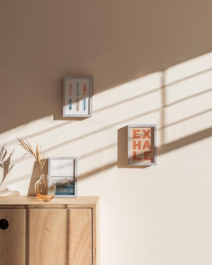 HAUS AND HUES 4x6 Silver Metal Picture Frames - Photo Frames 4X6 - Features Premium Aluminum, Vertical Hanging, Easel Back for Tabletop, Home, Office (4x6 in, Silver, Set of 3)