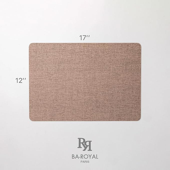 Faux Leather Placemats Set of 12 Vinyl Washable Wipeable Table Mats for Kitchen Dining Table Heat Resistant Waterproof Modern Indoor/Outdoor Placemats Non-Slip Easy Clean Place Mats (Cocoa)