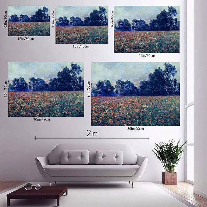40+ Monet Famous Print Posters Poppies at Giverny by Claude Monet Impressionism Poster Print for Room Aesthetics Canvas Wall Art Print Unframe 20×30inch(50×75cm)