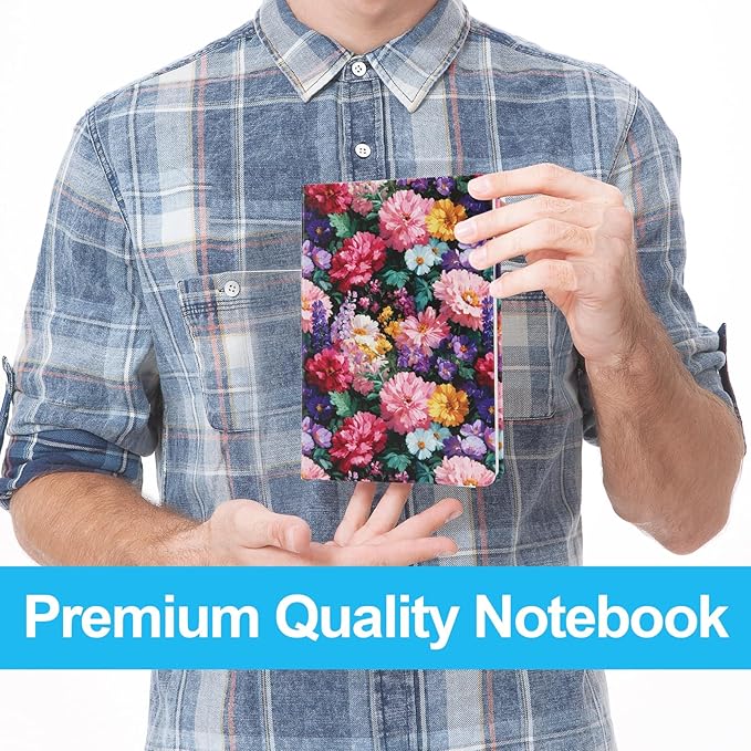 Lined Dotted Journal Notebook A5 (6x8), Dot Grid Hardcover PU Leather Writing Journal with Japanese Paper, 160 Pages, Gift for Women and Men, Work & Note Taking