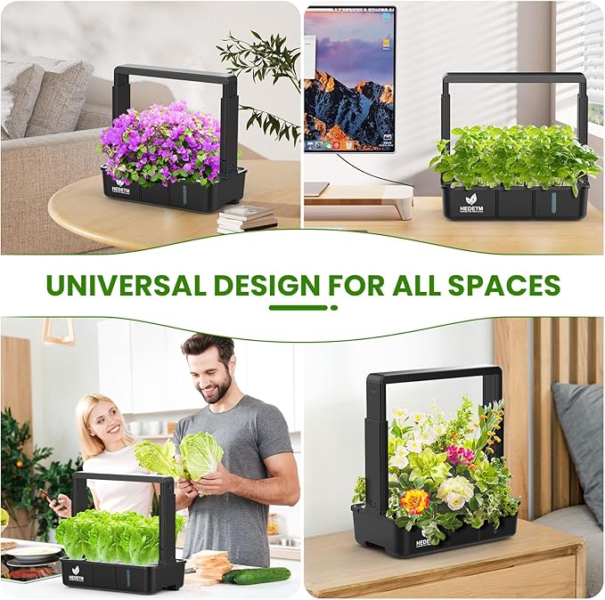 Indoor Garden Hydroponics Growing System: 15 Pods Plant Germination Kit Herb Vegetable Growth Lamp Countertop with LED Grow Light - Hydrophonic Planter Grower Harvest Lettuce Tents