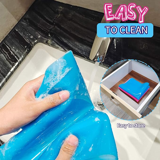 LEOBRO Silicone Mat for Resin Molds, 2 PCS 15.7" x 11.7" Playdough Mat, Silicone Mats for Crafts, Jewelry Resin Molds Mats, for Resin, Clay, Paint, Blue & Rose Red