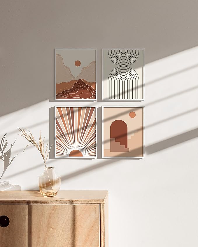 HAUS AND HUES White Oak Wood 8x10 Picture Frames - Set of 4, Elegant Frames for Photos and Posters