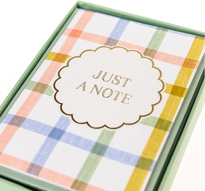 Graphique Plaid Boxed Cards Set, Pack of 16, Blank Inside, All Occasion Greetings, 3.25" x 4.75"