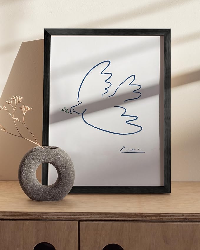 HAUS AND HUES 8.5x11 Black Metal Picture Frame - Features Premium Aluminum & Hanging Hardware, Shatterproof Plexiglass - Ideal for Home, Room, Office (8.5x11 in, Black, Set of 1)