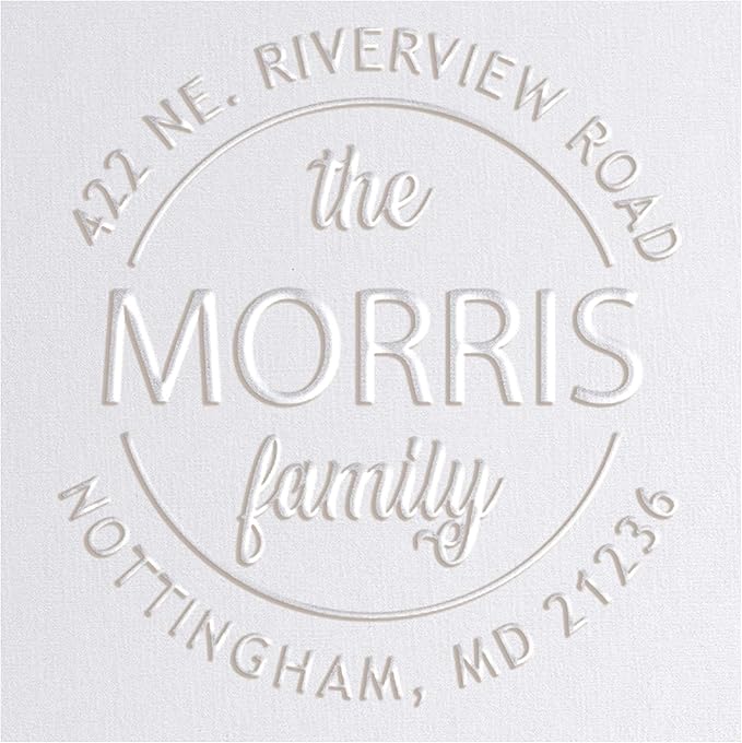 Address Embosser Seal Round Custom Monogram Embosser, Personalized Embossing Seal, Personalized Stamp, Hand Desk Embosser. for Office 1.65 inch (Seal 4)