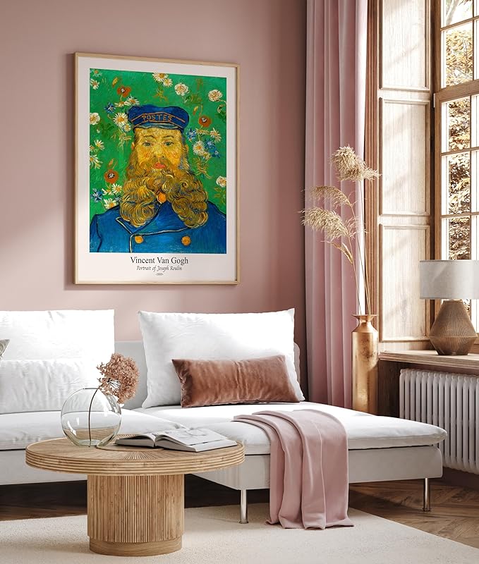 Monem Art Vintage Van Gogh Poster - Retro Portrait of the Joseph Roulin Print - Impressionism Art - Postman Art - Fine Art - Classic Painting Art - Living Room Wall Decor - 18x24 UNFRAMED Wall Art