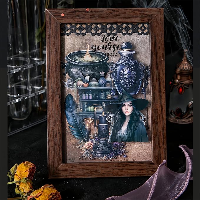 Witchy Stickers for Scrapbooking,240pcs Magic Scrapbook Stickers for Journaling Supplies,Scrapbooking,Junk Journal,DIY Craft,Photo Frame (Sacred Grimoire