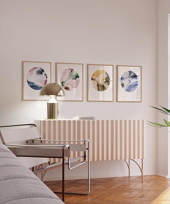 HAUS AND HUES Beige Oak Wood 16x20 Picture Frame - Modern Wood Wall Art Display - Lightweight 16x20 Frame for Art Prints, Photos, Posters - Ready-to-Hang Vertically & Horizontally (Set of 4)