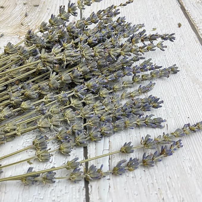 L'BREVOGA Dried Lavender & Statice Flower Bouquets, 100% Natural Dried Flowers for Decoration Home Party - Light Purple, 13.5 in