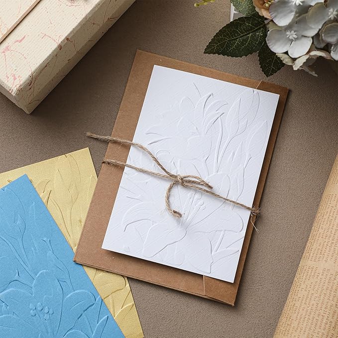 Geiserailie 1 Pcs Embossing Folders Embossing Machine Template Paper Card Folders for Christmas Card Making DIY Flower Scrapbook Photo Album Craft Decoration 5.9 x 4.1 Inch (Lily Style)
