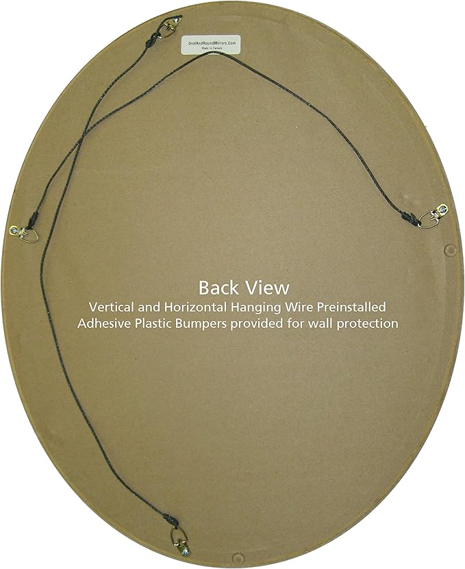 OVALCREST Oval Beveled Wall Mirror for Home Decor - Heritage Style - Silver Leaf with Brown Antique - 25x35 Outside Dimensions