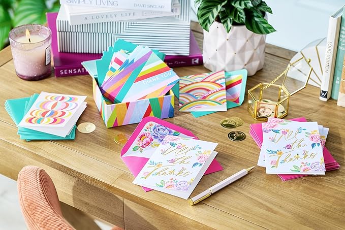 Papyrus 14-Count Blank Thank You Cards with Envelopes and Seals (All The Thanks)