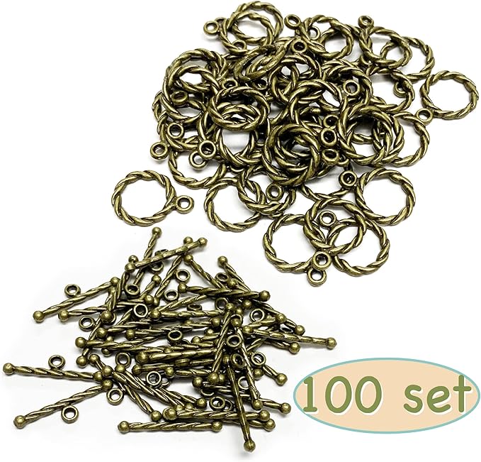 Heather's cf Bronze Swirl Toggle Clasps Toggle Findings for Bracelets 100 Set