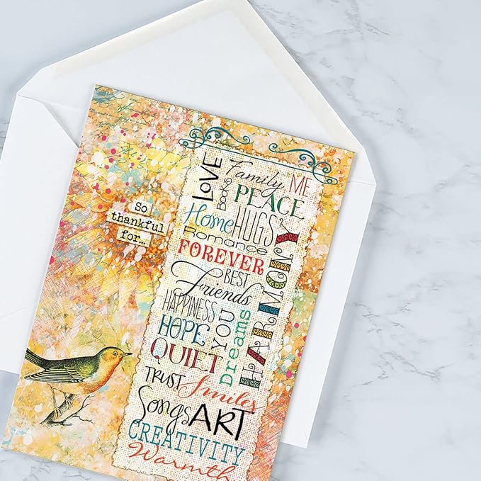 Current Joy Hall Dream On Happy Birthday Greeting Card Set - Value Pack of 20 Cards With White Envelopes, 10 Designs, Large 5" x 7" Assortment