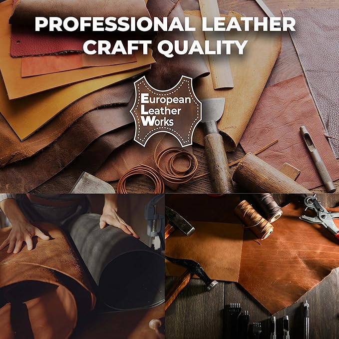 ELW Earth Tone Latigo Leather Scraps | 4-6 oz (1.8-2.4mm) Light Weight | Size: 5 LB | Genuine Cowhide Leather Remnants for Tooling, Molding, Engraving, Carving, Embossing | Color: Earth Tone Latigo