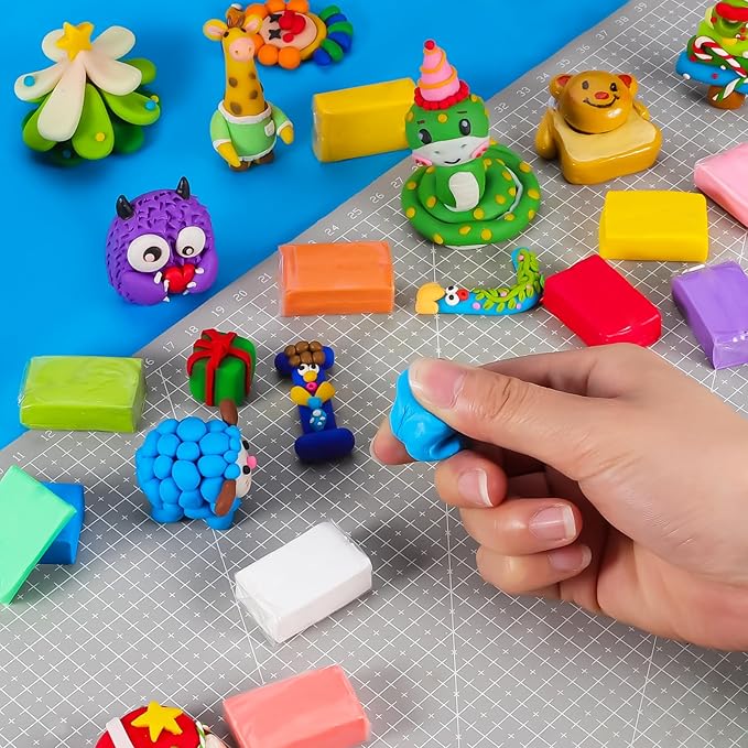 CiaraQ Polymer Clay Kit, 48 Colors Modeling Clay for Kids, Small Blocks Oven Bake Clay, DIY Mold Starter Kits, Gifts for Children&Adult and Artist.