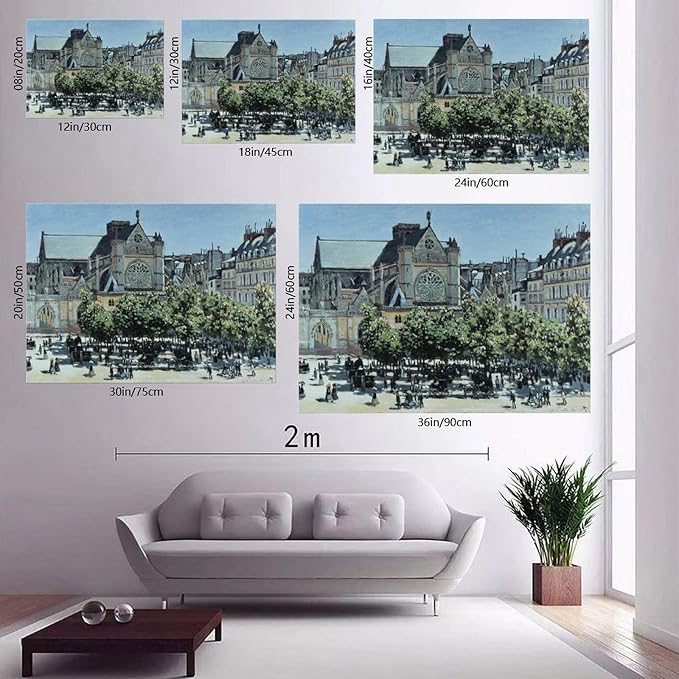 CFIOZYOS 40+ Monet Famous Print Posters St. Germain L'Auxerrois by Claude Monet Impressionism Canvas Poster Wall Art Print Bedroom Decor Office Room Kitchen Decor Gift Unframe 20×30inch(50×75cm)