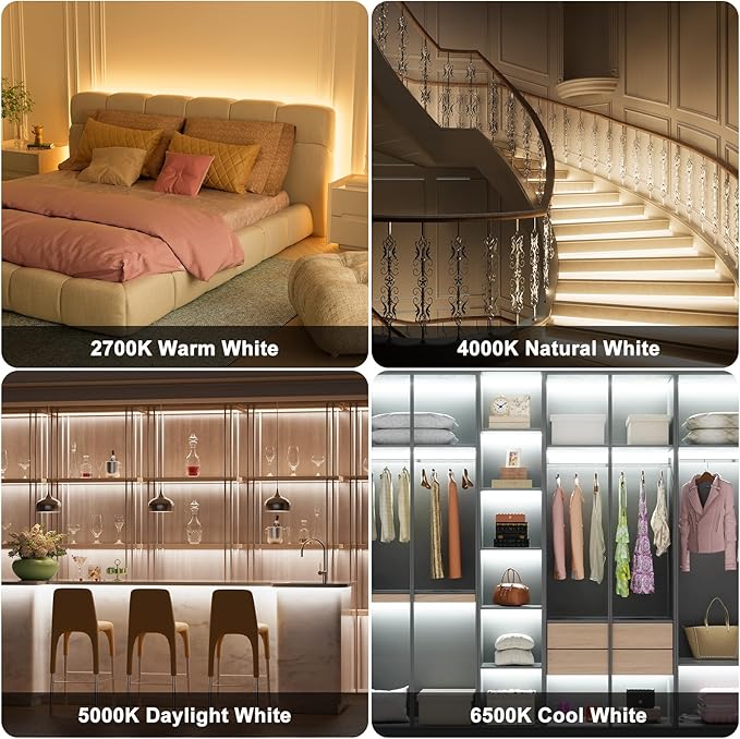 PAUTIX 5V USB COB LED Strip Lights with RF Remote,Dotless LED Lights 2700K-6500K CCT Tunable White Dimmable 6.56ft TV Backlight,Flexible Under Cabinet Tape Light for Bedroom,Kitchen,Shelf DIY Lighting