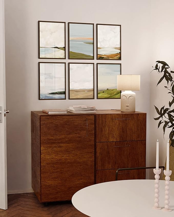 Haus and Hues 12x16 Walnut Oak Wood Picture Frames Set of 25 - Premium Bulk Picture Frames 12x16 Bundle - Elegant Gallery Wall Frame Set for Posters, Art Display - Ideal for Wall Decor in Home &