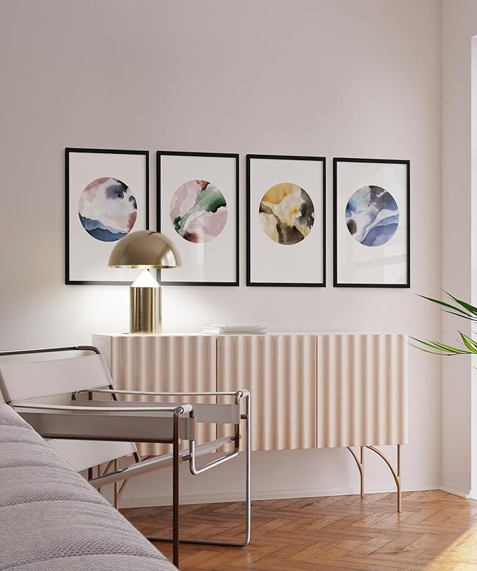 HAUS AND HUES 20x30 Black Oak Frame Set of 4 - Wooden Wall Display for Posters & Artwork