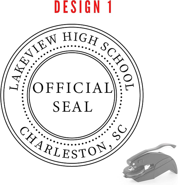 Custom Notary Embosser Stamp - Book & Library Stamp, 1 5/8" (Official Seal Embosser)
