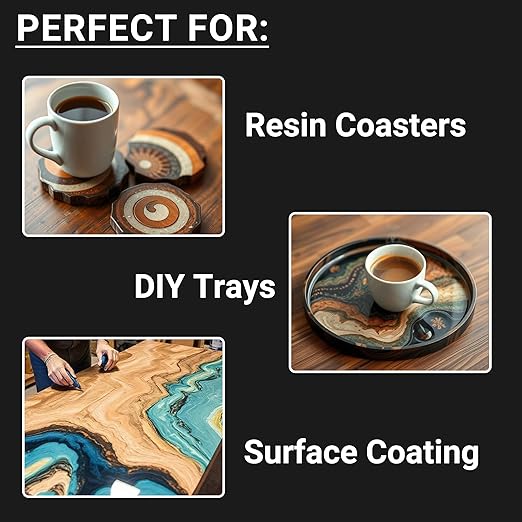 Ultra Heat Resistant Epoxy Resin 1 Gallon, 1:1 AB Mixing Resin Kit 195℉ Heat Distortion Temperature Epoxy Kit for Surface Coating, DIY Coasters, Trays, and Crafts