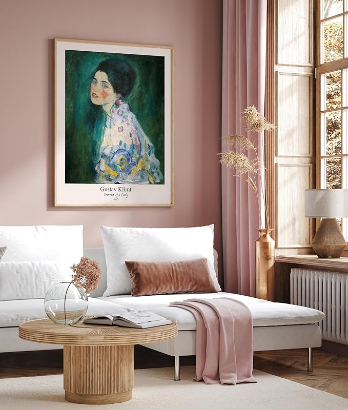 Poster Master Vintage Gustav Klimt Poster - Retro Portrait of a Lady Print - Expressionism Art - Woman Art - Classic Painting - Aesthetic Art - Living Room or Office Decor - 11x14 UNFRAMED Wall Art