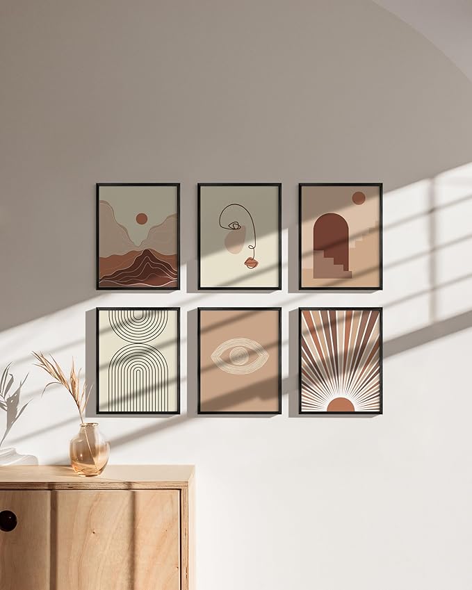 HAUS AND HUES 8.5x11 Black Metal Picture Frames - Features Premium Aluminum & Hanging Hardware, Shatterproof Plexiglass - Perfect for Home, Room, Office (8.5x11 in, Black, Set of 9)