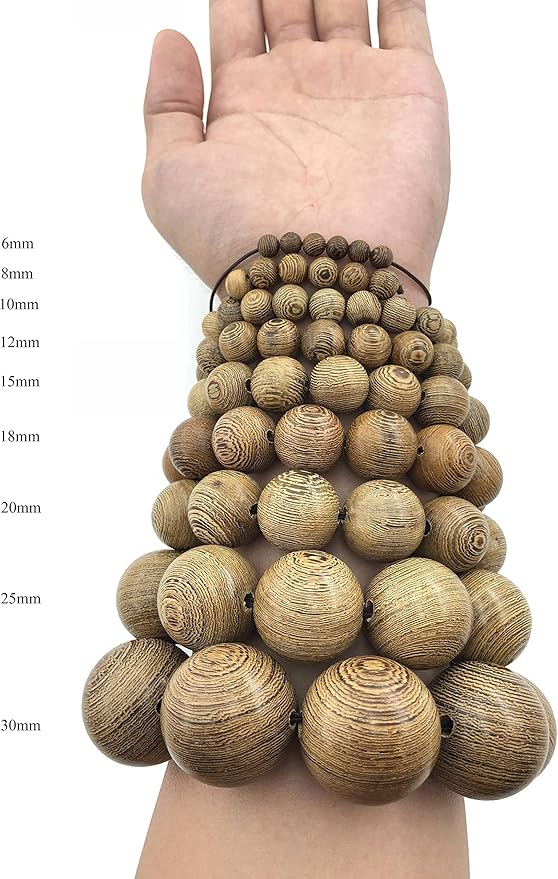 CarpenterC 500pcs 8mm Gorgeous Natural Round Polished Rosewood Loose Beads for Jewelry Making DIY Handmade Crafts