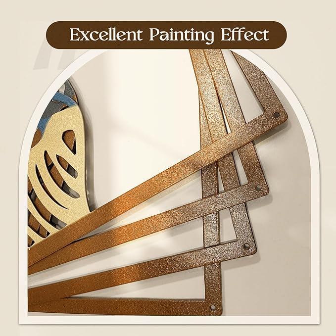 Glamativity 4 Pcs Colorful And Black Double-Sided Abstract Mountain Metal Wall Art, Mountain Line Art Decor, 3D Textured Minimalist Wall Decor, Rustic Nature Wall Decor for Living Room, Bedroom, Study