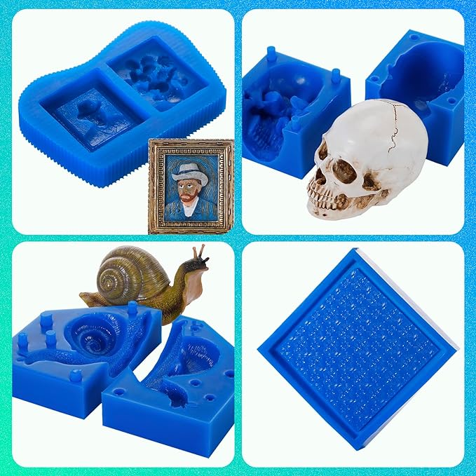 BBDINO Silicone Mold Making Kit, Liquid Silicone for Molds Making 30A Clear, High Strength Silicon Rubber 1 Gallon 8.8 Lbs 1:1 by Volume Ideal for Mold Casting of Resin/Jewelry/Candle/Concrete/Plaster