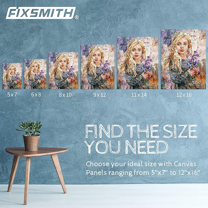 FIXSMITH Canvas Boards for Painting 5x7 Inch, Super Value 12 Pack White Blank Canvas Panels, 100% Cotton Primed, Painting Art Supplies for Professionals, Hobby Painters, Students & Kids