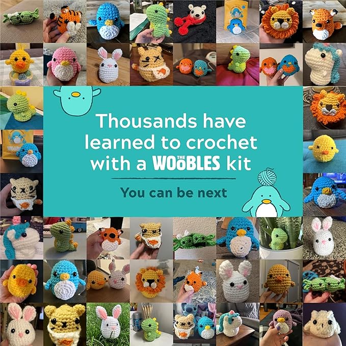 The Woobles Beginners Crochet Kit with Easy Peasy Yarn as seen on Shark Tank - with Step-by-Step Video Tutorials - Harry Potter