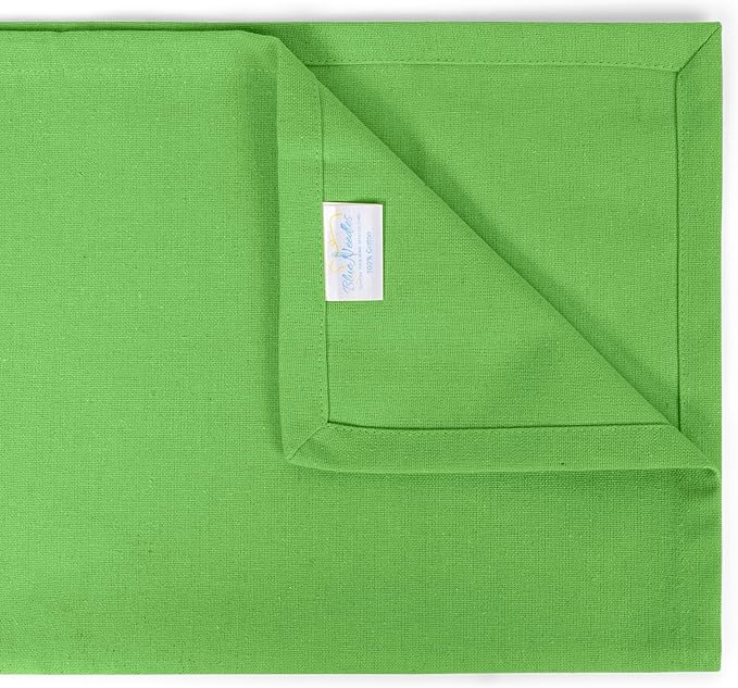 Blue Needles Solid Cloth Napkins Set of 6 Apple Green 100% Cotton Dinner Napkins 18x18 inches - Soft, Reusable, Absorbent & Washable Linen, Ideal for Christmas Events, Parties & Everyday Use