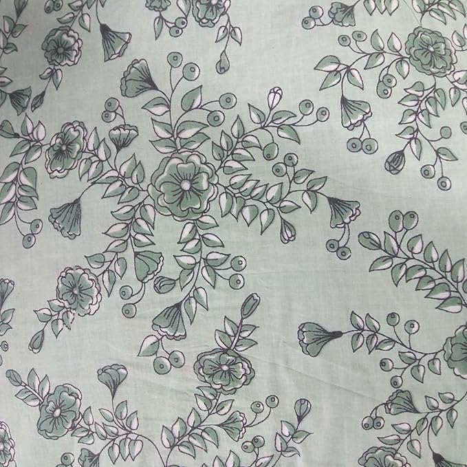 CPC Cloth Napkins 100% Cotton Set of 4 Reusable Napkins, Indian Block Print Toile Floral Dinner Napkin, Fall Thanksgiving Christmas Holiday Party Gift - Soft Absorbent Napkin, 18"x18" Laurel Green