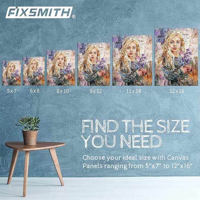 FIXSMITH Canvas Boards for Painting 6x6 Inch, Super Value 14 Pack Paint Canvases, White Blank Canvas Panels, 100% Cotton Primed, Painting Art Supplies