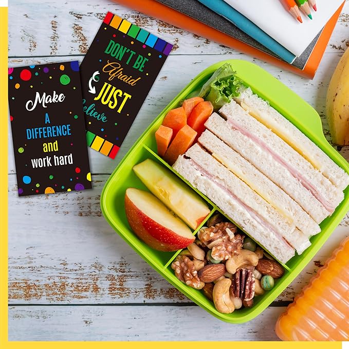 Gethelud 120 PCS Motivational Cards, 30 Designs Inspirational Cards with PET Film for Primary Middle High Reading Students, Book Lovers (2” x 3.5”)