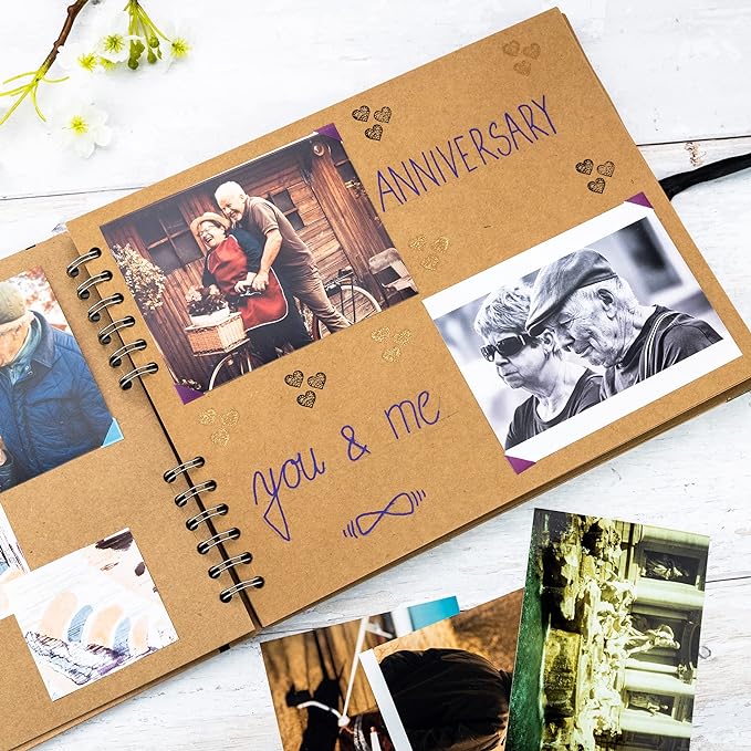 Bstorify Large Scrapbook Photo Albums 50 Pages (11 x 8.5 inch) Brown Thick Kraft Paper, Memory Book - Ideal for Your Scrapbooking, Art & Craft Projects