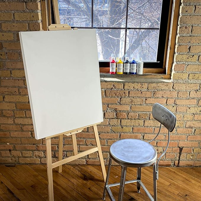 milo Pro Stretched Artist Canvas | 24x36 inch | Pack of 4 | 3/4” inch Thick Studio Profile | Ready to Paint 11 oz Primed Heavy Duty Large Canvas Art Supplies for Painting