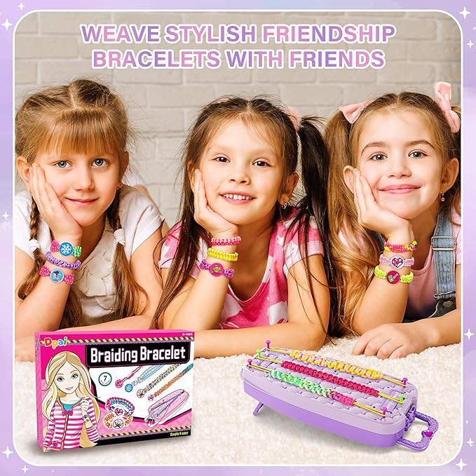 Friendship Bracelet Making Kit for Girls,DIY Arts and Crafts Toys,Jewelry String Maker Kit,The Best Birthday Gifts Ideas for Girls 6 7 8 9 10 11 12+ Years Old(Double Purple