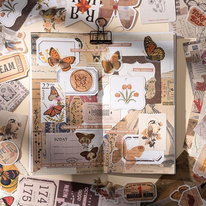 YagCu Aesthetic Journaling Supplies Kit, Bullet Journals Set Junk Journal, Vintage Scrapbooking Stationary, Arts Craft Scrapbook kit, Large Collection for Teenage Girls Women Adults Beginners