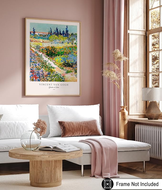 Monem Art Vintage Van Gogh Poster - Retro Impressionism Print - Garden at Arles, Colorful, Aesthetic, Beautiful - Gift for Artist, Friend - Wall Decor for Home, Office, 24x32 Unframed Wall Art