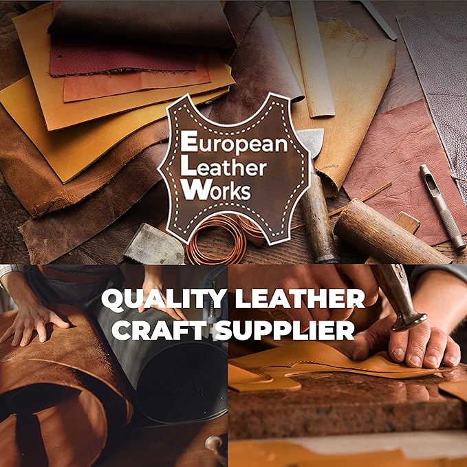 European Leather Work 5-6 oz. (2-2.4mm) Thickness Oil Tanned Scraps Size: 10 LB - Bourbon Brown Cowhide Full Grain Leather for Accessories, Jewelry, Crafting, DIY Projects