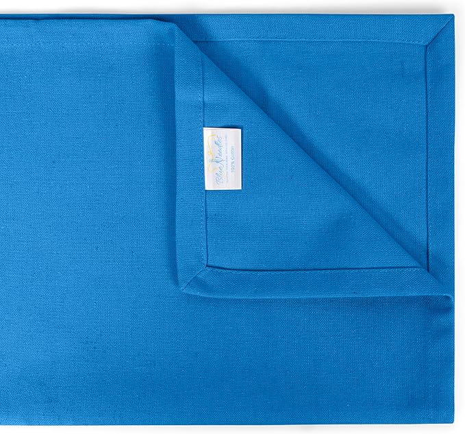 Blue Needles Solid Cloth Napkins Set of 6 Royal Blue 100% Cotton Dinner Napkins 18x18 inches - Soft, Reusable, Absorbent & Washable Linen, Ideal for Christmas Events, Parties & Everyday Use