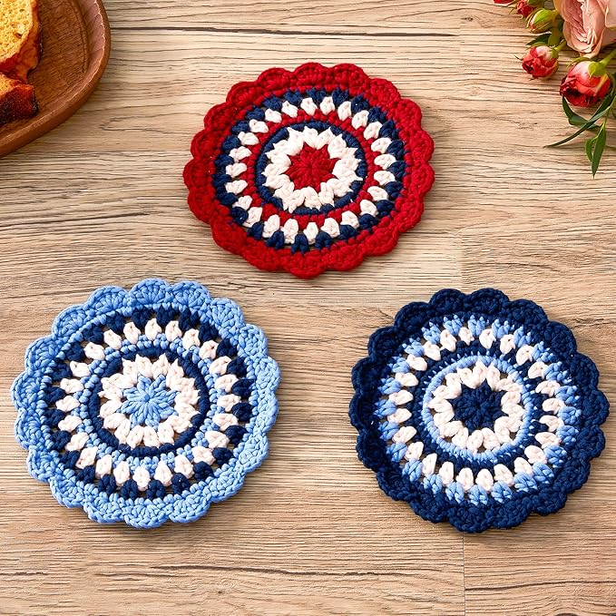 OAKWOOMA Crochet Kit for Beginners, Easy Arts and Crafts Knitting & Crochet Coaster Kit with Step-by-Step Video Tutorials, Crochet Starter Kits for Adults, Teens, Kids (Mandala)